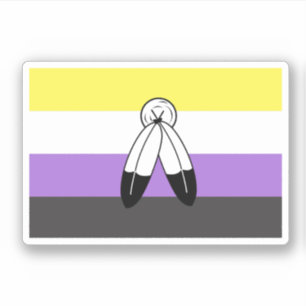 Flag mit zwei Geistern ohne Binärwert Aufkleber