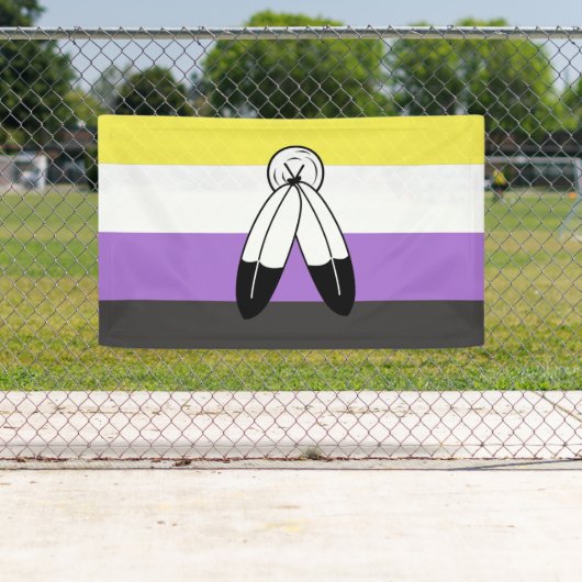 Flag mit zwei Geistern ohne Binärwert Banner (Insitu)