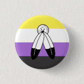 Flag mit zwei Geistern ohne Binärwert Button (Vorderseite)