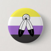 Flag mit zwei Geistern ohne Binärwert Button (Vorderseite)