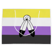 Flag mit zwei Geistern ohne Binärwert Große Geschenktüte (Vorderseite)