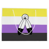 Flag mit zwei Geistern ohne Binärwert Große Geschenktüte (Rückseite)