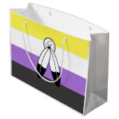 Flag mit zwei Geistern ohne Binärwert Große Geschenktüte (Rückseite Schrägansicht)