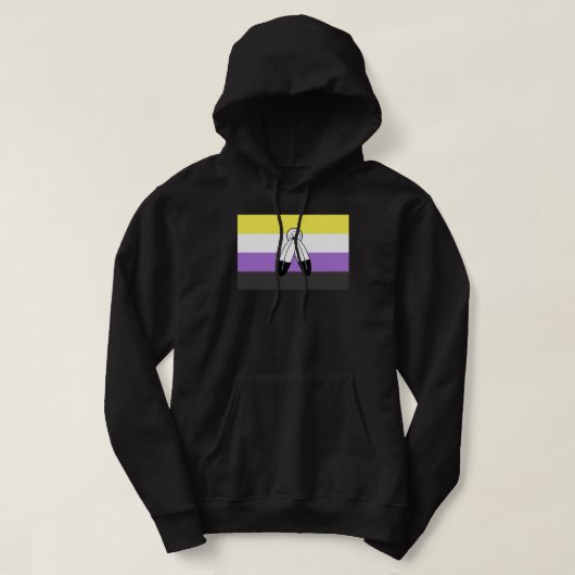 Flag mit zwei Geistern ohne Binärwert Hoodie (Design vorne)