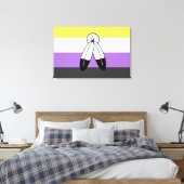 Flag mit zwei Geistern ohne Binärwert Leinwanddruck (Insitu (Schlafzimmer))