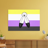 Flag mit zwei Geistern ohne Binärwert Leinwanddruck (Insitu (Wohnzimmer))
