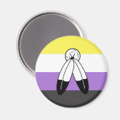 Flag mit zwei Geistern ohne Binärwert Magnet (Vorderseite/Rückseite)