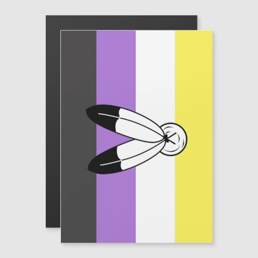 Flag mit zwei Geistern ohne Binärwert Magneteinladung (Vorne/Hinten)