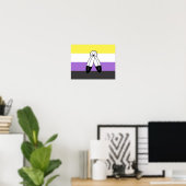 Flag mit zwei Geistern ohne Binärwert Poster (Heimbüro)