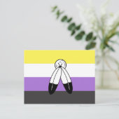 Flag mit zwei Geistern ohne Binärwert Postkarte (Stehend Vorderseite)