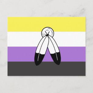 Flag mit zwei Geistern ohne Binärwert Postkarte