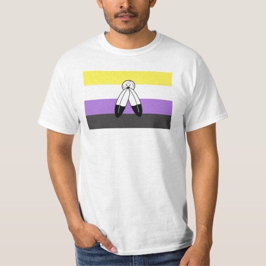 Flag mit zwei Geistern ohne Binärwert T-Shirt (Vorderseite)