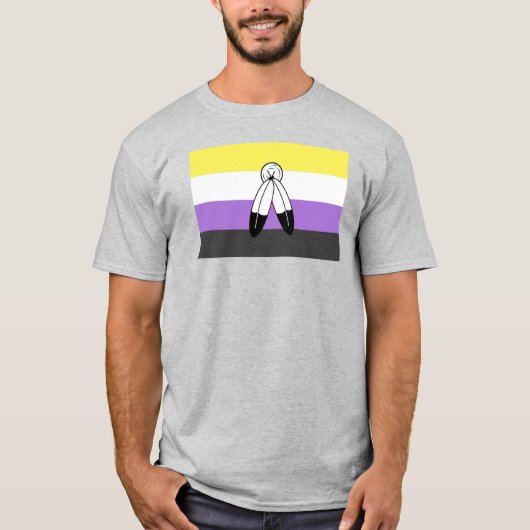 Flag mit zwei Geistern ohne Binärwert T-Shirt (Vorderseite)