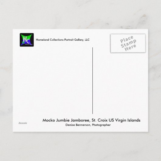 Flag Mocko Jumbien (US-Jungfrau) USVI Postkarte (Rückseite)