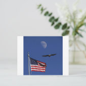 Flag Moon Eagle Postkarte (Stehend Vorderseite)