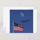 Flag Moon Eagle Postkarte (Vorne/Hinten)