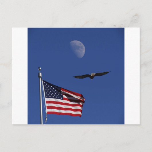 Flag Moon Eagle Postkarte (Vorderseite)