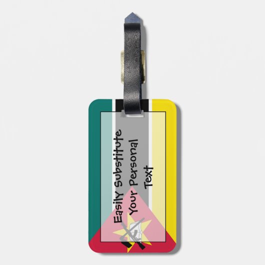 Flag Mosambik Easy ID Personal Gepäckanhänger (Rückseite vertikal)