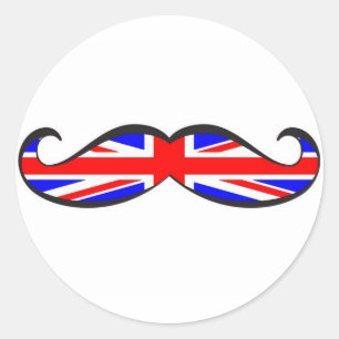 Flag Mustache Runder Aufkleber