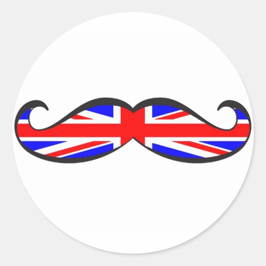 Flag Mustache Runder Aufkleber (Vorderseite)
