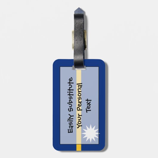 Flag Nauru Easy ID Personal Gepäckanhänger (Rückseite vertikal)