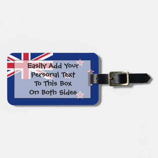 Flag Neuseeland Easy ID Personal Gepäckanhänger (Vorderseite horizontal)