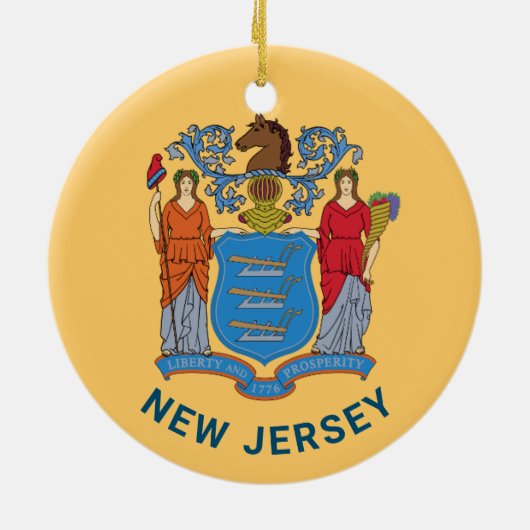 Flag New Jersey Keramik Ornament (Hinten)