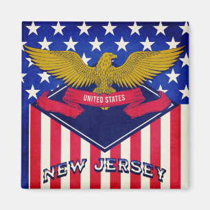 Flag New Jersey USA Magnet