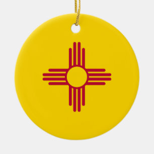 Flag New Mexico (US-Staat) Keramik Ornament