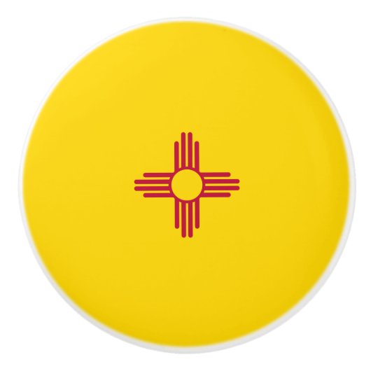 Flag New Mexico (US-Staat) Keramikknauf (Vorderseite)