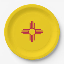 Flag New Mexico (US-Staat) Pappteller