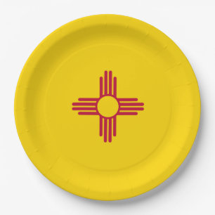 Flag New Mexico (US-Staat) Pappteller
