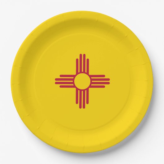 Flag New Mexico (US-Staat) Pappteller (Vorderseite)