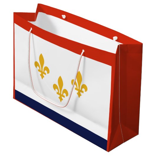 Flag New Orleans, Louisiana große Geschenktasche Geschenktüte (Vorderseite Schrägansicht)