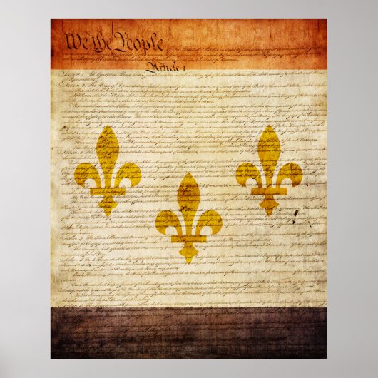 Flag New Orleans Poster (Vorne)