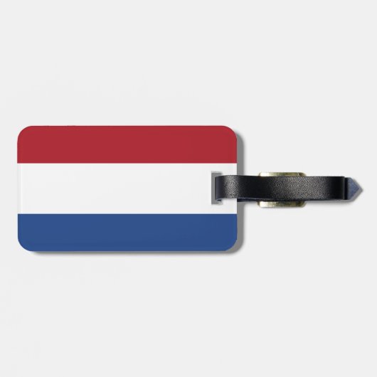 Flag Niederlande Gepäckmarke mit Ledergurt Gepäckanhänger (Rückseite horizontal)