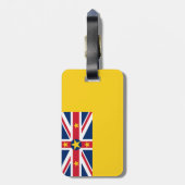 Flag Niue Gepäckmarke mit Lederband Gepäckanhänger (Rückseite vertikal)