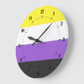 Flag "Non-Binary Pride" Große Wanduhr (Winkel)