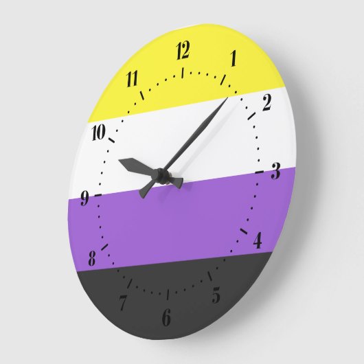 Flag "Non-Binary Pride" Große Wanduhr (Winkel)