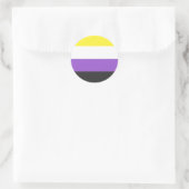 Flag "NonBinary/Enby Pride" Runder Aufkleber (Tasche)