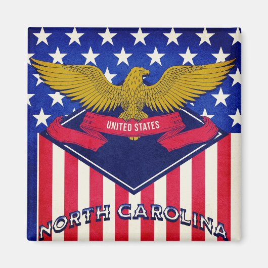 Flag North Carolina USA Magnet (Vorne)