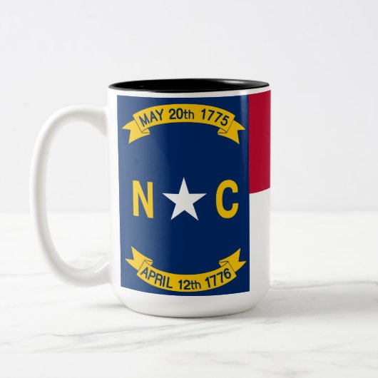 Flag North Carolina Zweifarbige Tasse (Links)