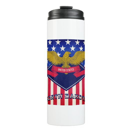Flag North Dakota USA Thermosbecher (Vorderseite)