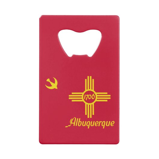 Flag of Albuquerque, New Mexico Credit Card Bottle Geldbeutel Flaschenöffner (Vorderseite)