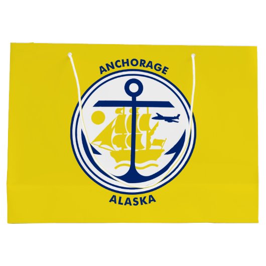 Flag of Anchorage, Alaska Large Gift Bag Große Geschenktüte (Rückseite)