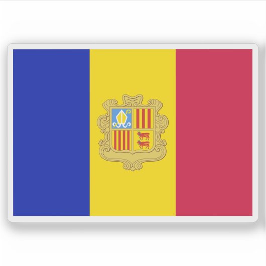 Flag of Andorra (1959–1971) Aufkleber (Vorderseite)