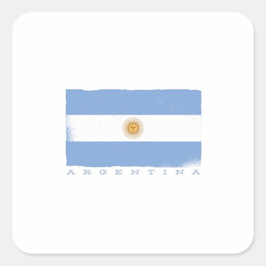 Flag of ARGENTINA Quadratischer Aufkleber (Vorderseite)
