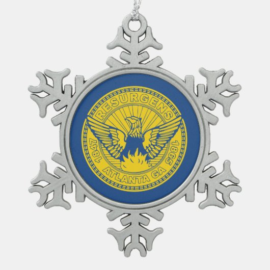 Flag of Atlanta, Georgia Snowflake Pewter Christma Schneeflocken Zinn-Ornament (Vorderseite)