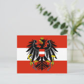 Flag of Austria with Coat of Arms Postkarte (Stehend Vorderseite)
