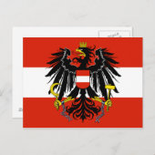 Flag of Austria with Coat of Arms Postkarte (Vorne/Hinten)
